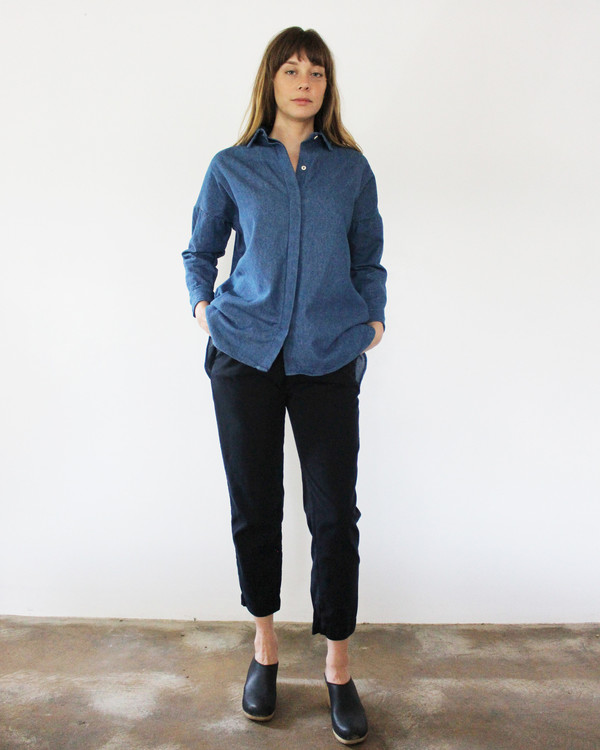 Esby STELLA L/S BUTTON DOWN - DENIM Esby STELLA L/S BUTTON DOWN - DENIM