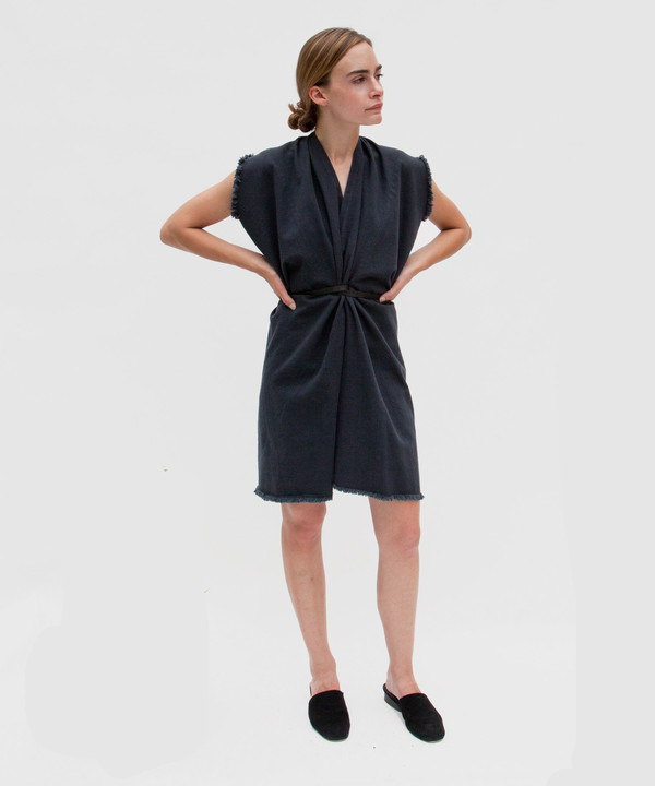 Miranda Bennett Black Denim Tribute Dress Miranda Bennett Black Denim Tribute Dress
