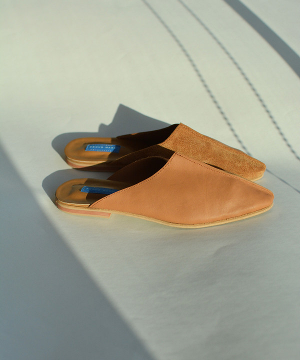Proud Mary Tan Moroccan Leather Slide Proud Mary Tan Moroccan Leather Slide