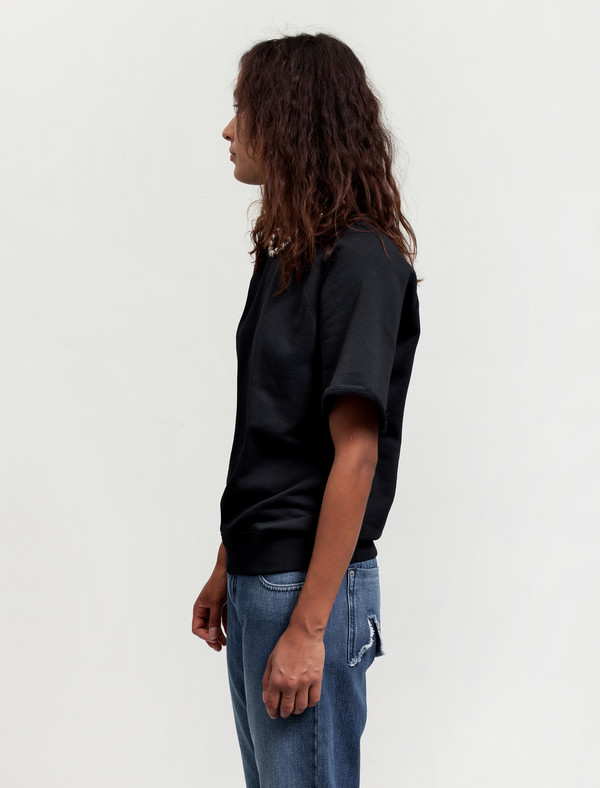 MM6 by Maison Margiela Womens Brushed Sweatshirt Tee Black MM6 by Maison Margiela Womens Brushed Sweatshirt Tee Black