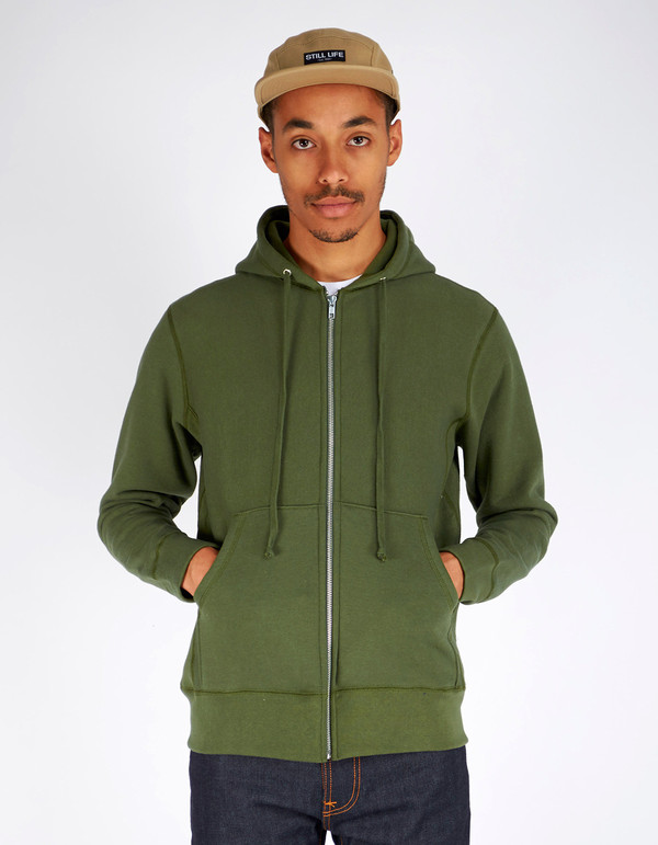 Men's Still Life Zip Hoodie Olive Men's Still Life Zip Hoodie Olive