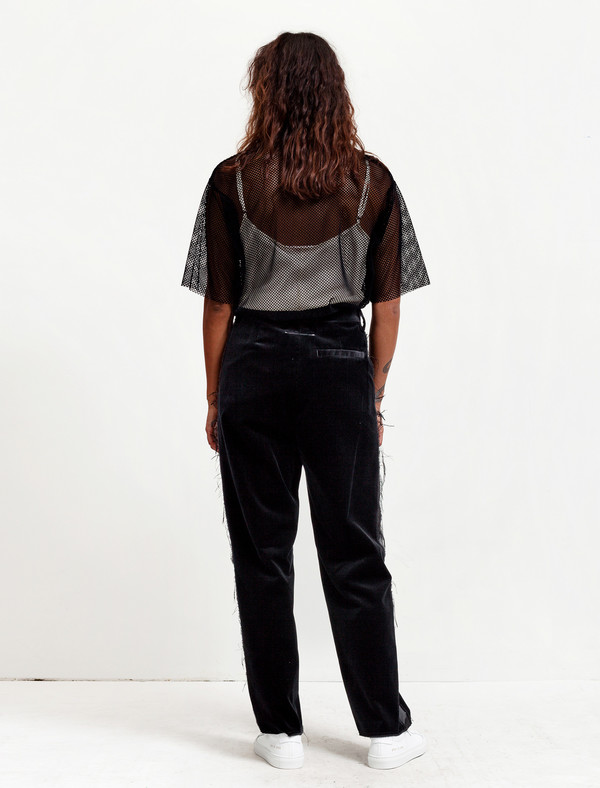 MM6 by Maison Margiela Womens Stonewashed Velvet Trousers Black MM6 by Maison Margiela Womens Stonewashed Velvet Trousers Black