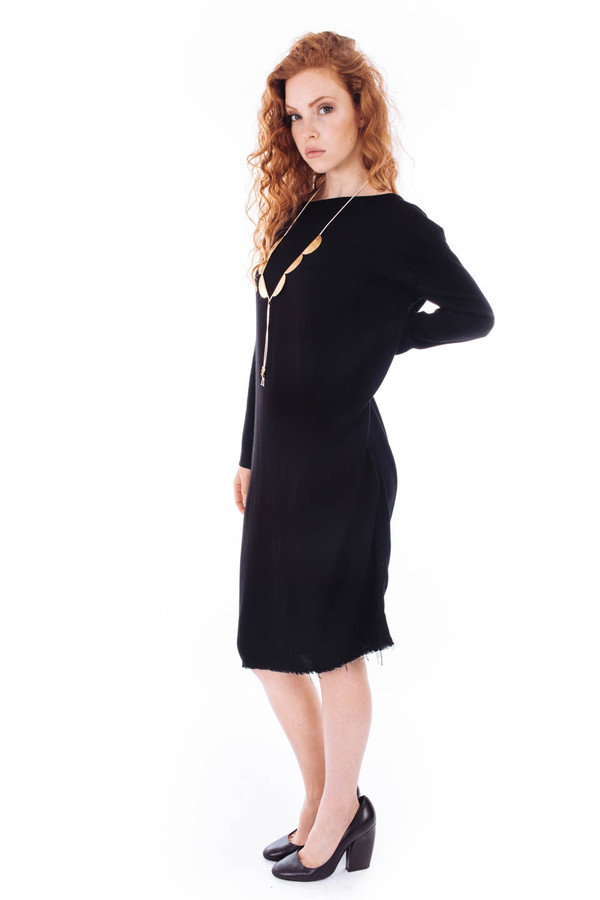 Black Crane Slim Dress (Black) Black Crane Slim Dress (Black)
