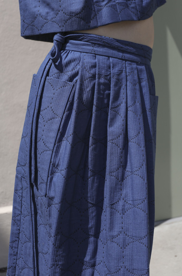 Horses Atelier Tie Skirt in Japanese Indigo Horses Atelier Tie Skirt in Japanese Indigo