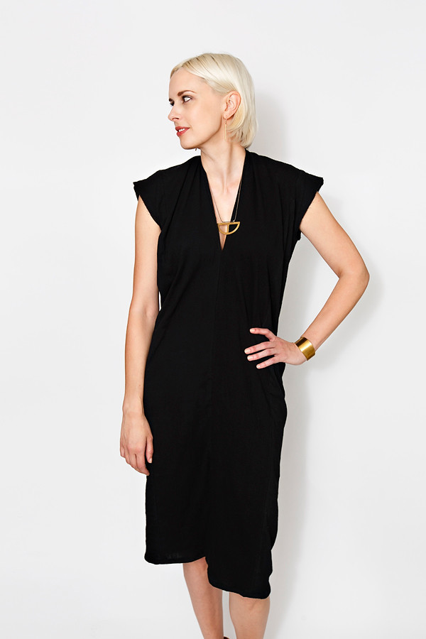 Miranda Bennett Vision Dress | Lined Cotton Gauze in Black Miranda Bennett Vision Dress | Lined Cotton Gauze in Black