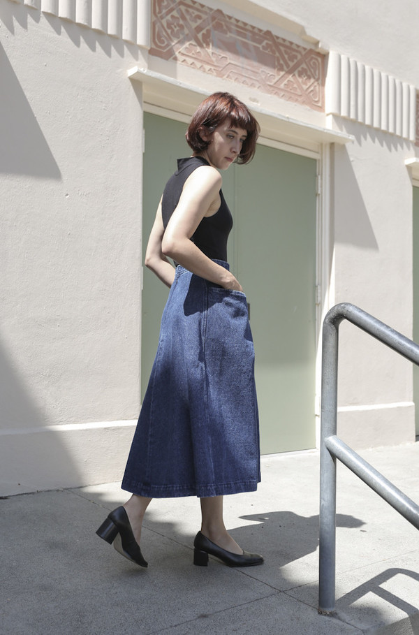 CARLEEN Denim Pocket Skirt in Blue CARLEEN Denim Pocket Skirt in Blue