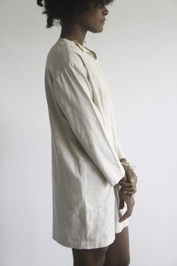 The Shudio Vintage Oatmeal Cotton Shift Dress The Shudio Vintage Oatmeal Cotton Shift Dress