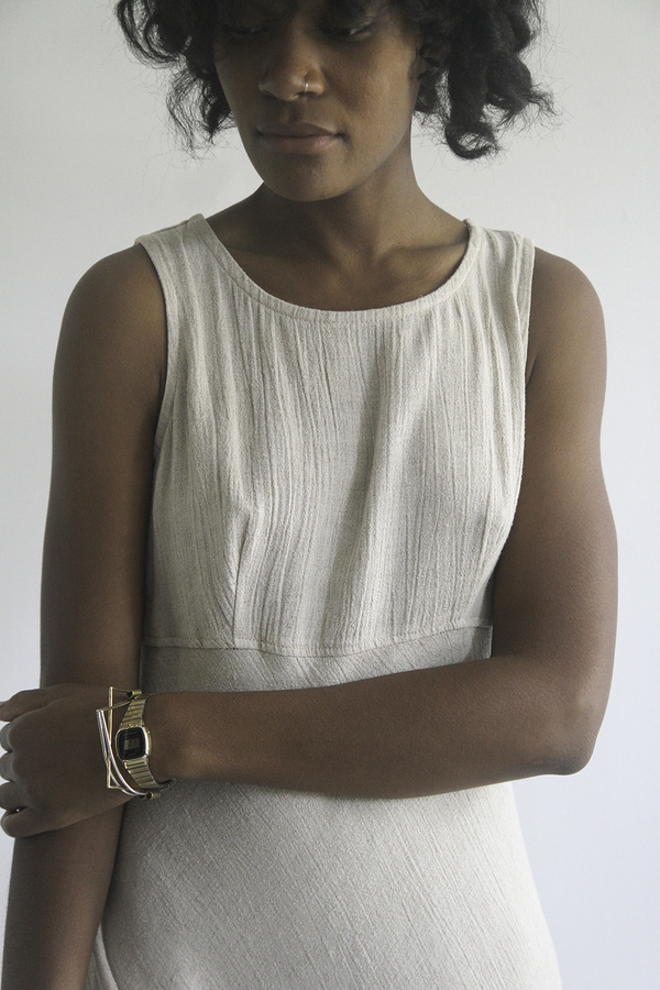 The Shudio Vintage Oatmeal Empire Waist Long Dress The Shudio Vintage Oatmeal Empire Waist Long Dress