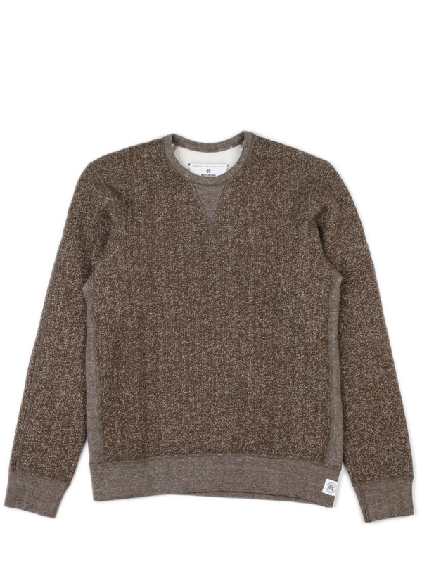 Reigning Champ Long Sleeve Crewneck Tiger Fleece Olive Reigning Champ Long Sleeve Crewneck Tiger Fleece Olive