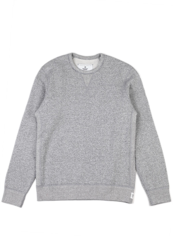 Reigning Champ Long Sleeve Crewneck Tiger Fleece Gray Reigning Champ Long Sleeve Crewneck Tiger Fleece Gray