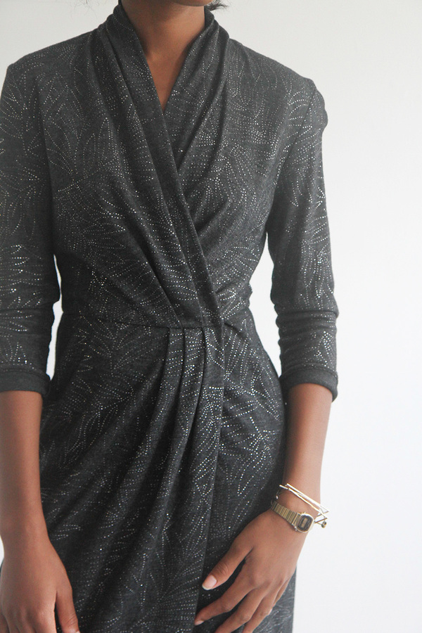 The Shudio Vintage Metallic Gunmetal Wrap Dress The Shudio Vintage Metallic Gunmetal Wrap Dress