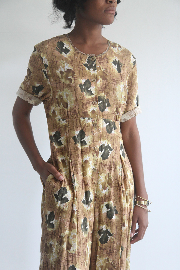 The Shudio Vintage Leaf Print Jumpsuit The Shudio Vintage Leaf Print Jumpsuit