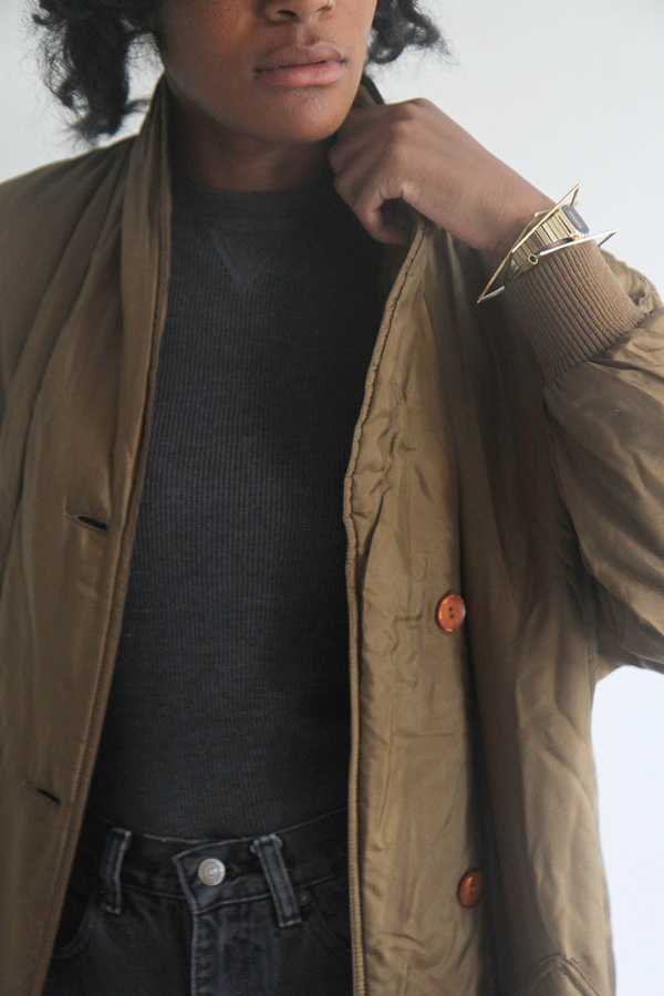 The Shudio Vintage Olive Oversized Silk Bomber The Shudio Vintage Olive Oversized Silk Bomber