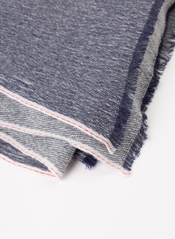 Blue Blue Japan Unisex Woven Selvedge Wool/Cotton Kappa Stole Blue Blue Japan Unisex Woven Selvedge Wool/Cotton Kappa Stole