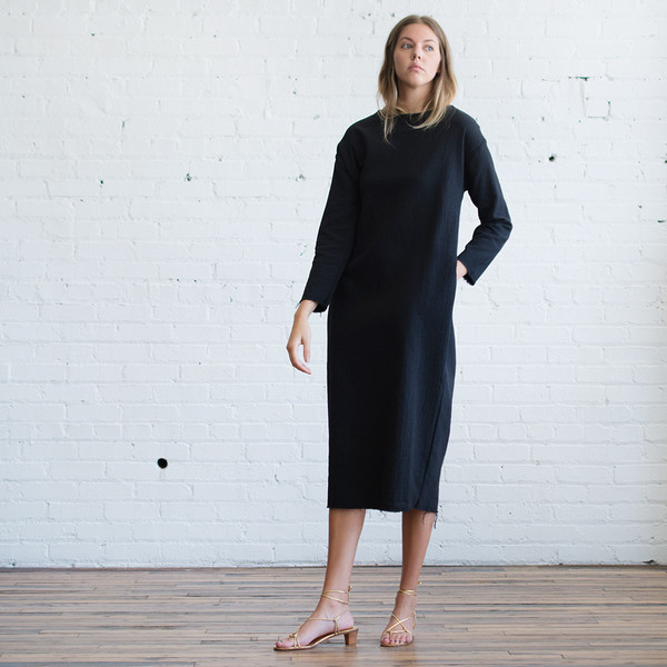 Black Crane Quilted Long Dress Black Crane Quilted Long Dress