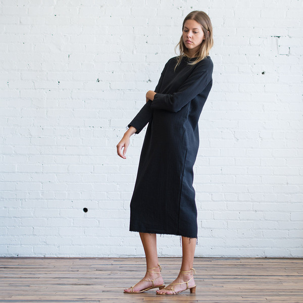 Black Crane Quilted Long Dress Black Crane Quilted Long Dress