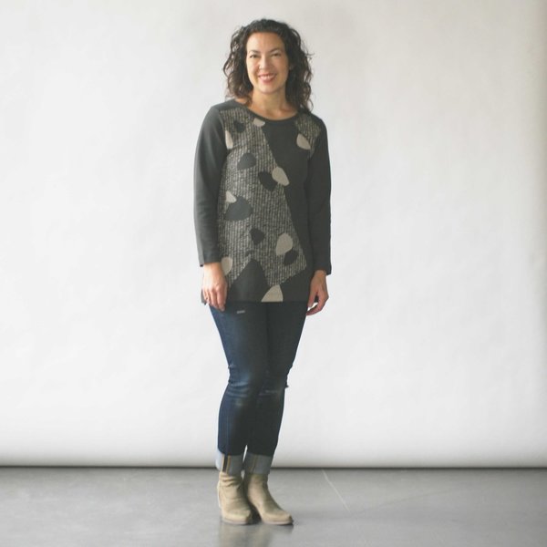 Make It Good Composition #1 Tunic in Smoke Make It Good Composition #1 Tunic in Smoke