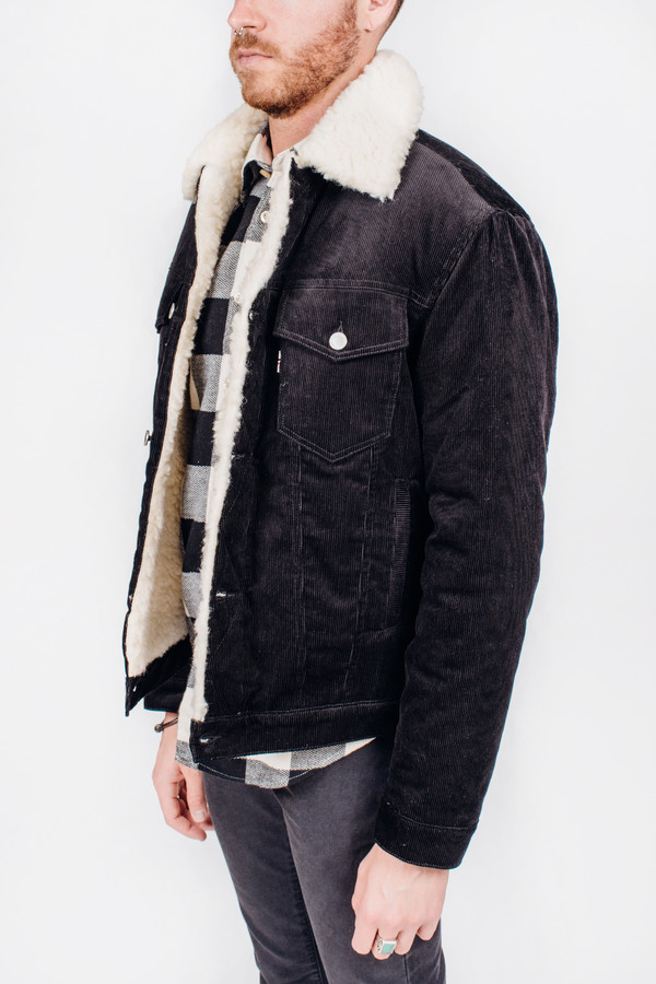 Men's Maison Kitsune Corduroy Trucker Jacket Men's Maison Kitsune Corduroy Trucker Jacket