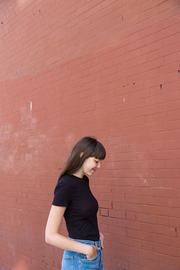 lacausa gauze baby tee in tar lacausa gauze baby tee in tar
