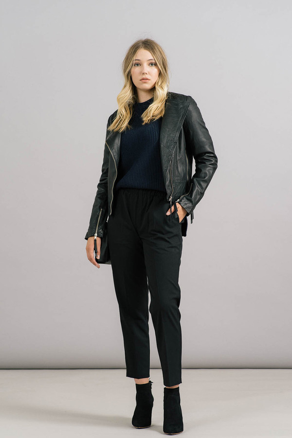 Just Female Stone Zip Leather Jacket Just Female Stone Zip Leather Jacket