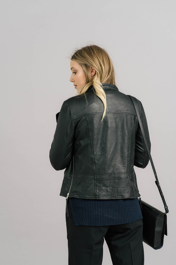 Just Female Stone Zip Leather Jacket Just Female Stone Zip Leather Jacket