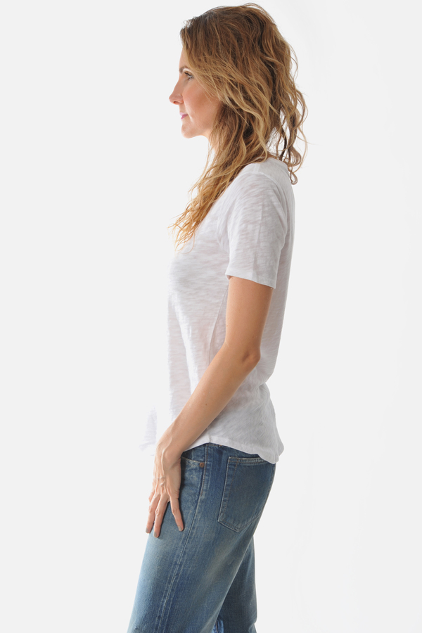 Slub Crew Neck White Tee by ATM Slub Crew Neck White Tee by ATM