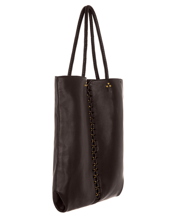 Jerome Dreyfuss Dario Tote in Black Lambskin with Brass Hardware Jerome Dreyfuss Dario Tote in Black Lambskin with Brass Hardware