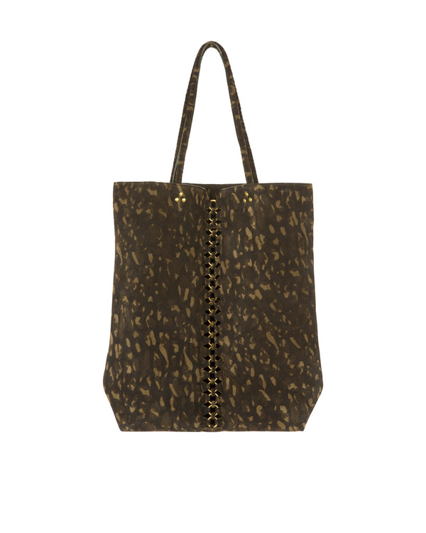 Jerome Dreyfuss Dario Tote in Leopard Kaki Suede Jerome Dreyfuss Dario Tote in Leopard Kaki Suede