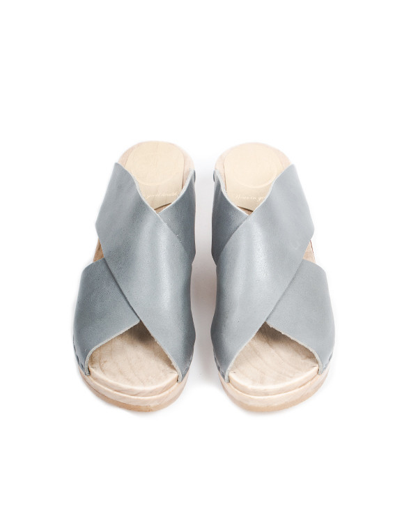 No. 6 Frida Mid Wedge Sandals in Steel No. 6 Frida Mid Wedge Sandals in Steel