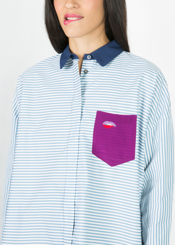 Odeeh Contrast Collar Shirt Odeeh Contrast Collar Shirt