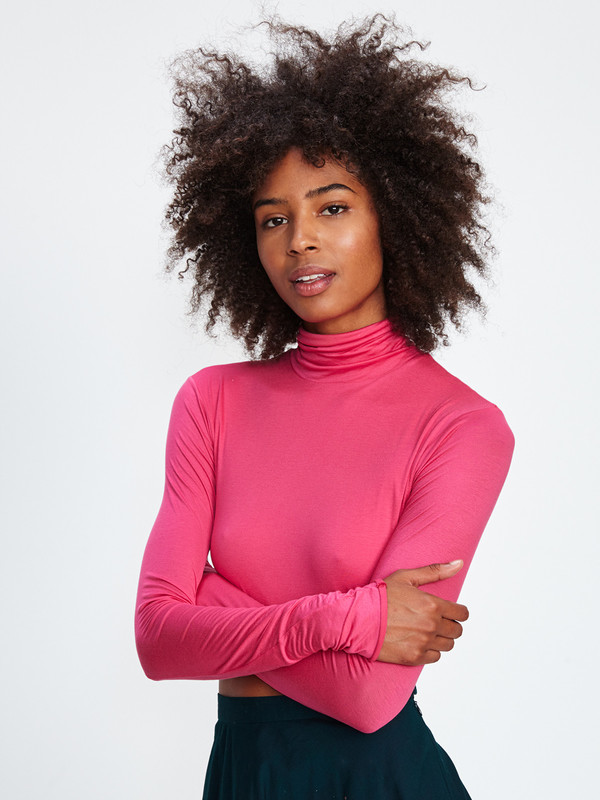 WYMANN CROPPED TURTLENECK / FUCHSIA WYMANN CROPPED TURTLENECK / FUCHSIA