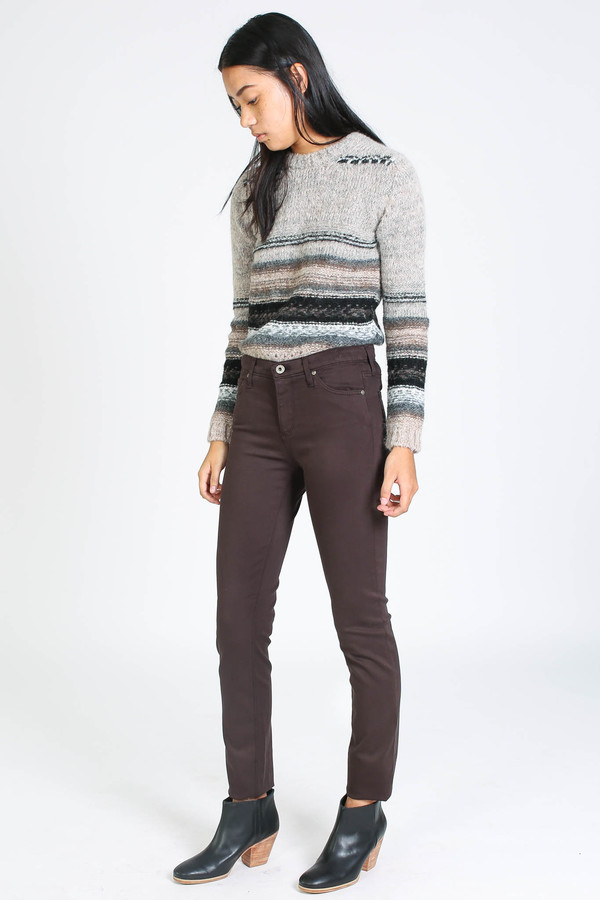 AG Jeans Prima Sateen in Bordeaux Brown AG Jeans Prima Sateen in Bordeaux Brown