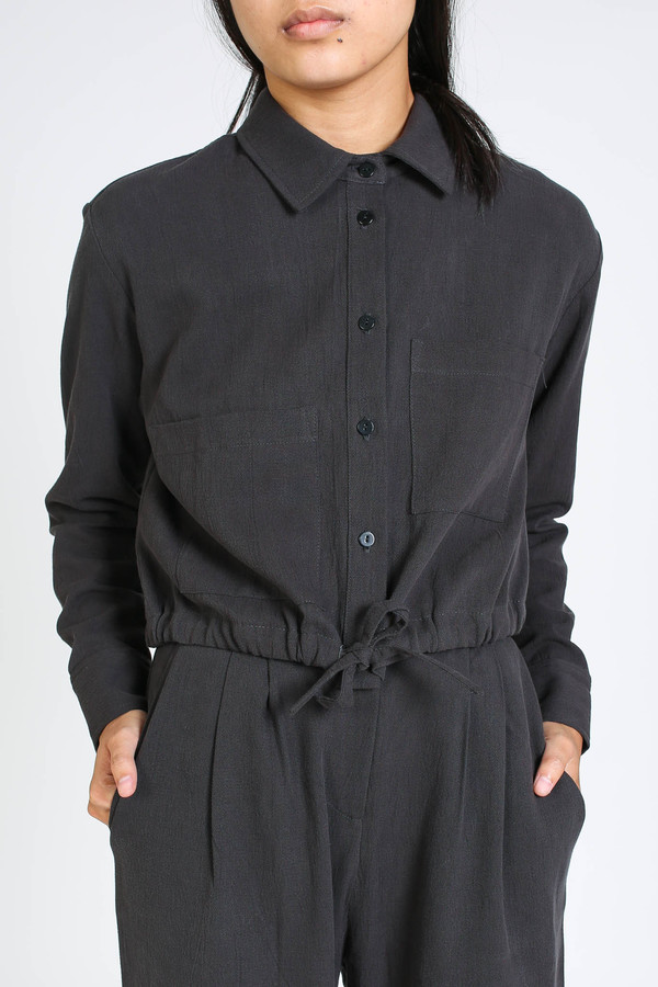 First Rite Tie work shirt in charcoal First Rite Tie work shirt in charcoal