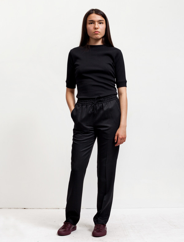 Sunspel Womens Drawstring Trousers Black Sunspel Womens Drawstring Trousers Black