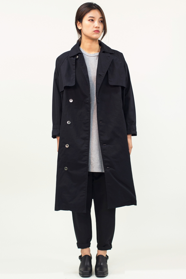 Universal Tissu Waterproof Trench Coat- Black Universal Tissu Waterproof Trench Coat- Black