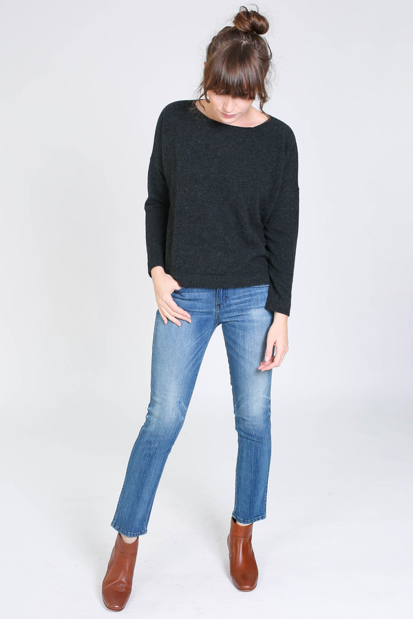 Evam Eva Wool sable pullover in charcoal Evam Eva Wool sable pullover in charcoal