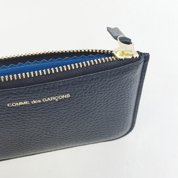 Comme des Garcons - Small Black / Blue Inside Zip-up Pouch Comme des Garcons - Small Black / Blue Inside Zip-up Pouch