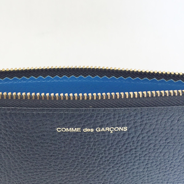 Comme des Garcons - Black / Blue Inside Zip-up Pouch Comme des Garcons - Black / Blue Inside Zip-up Pouch