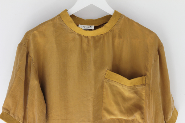 Hey Jude Mustard Silk Tee Hey Jude Mustard Silk Tee