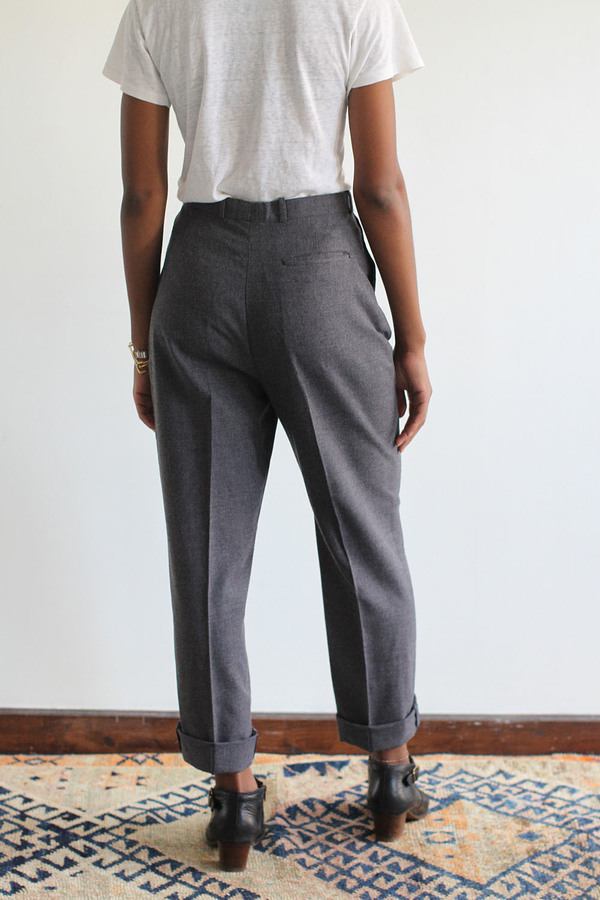 RAWSON Vintage Grey Wool High Waist Pleated Trousers RAWSON Vintage Grey Wool High Waist Pleated Trousers