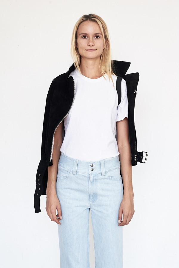 Sandy Liang Suede Delancey Motorcycle Jacket Sandy Liang Suede Delancey Motorcycle Jacket