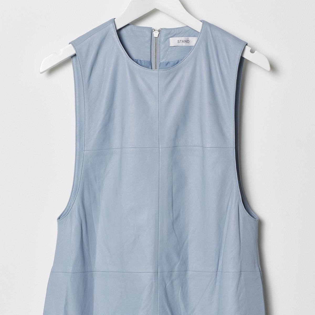 baby blue leather dress