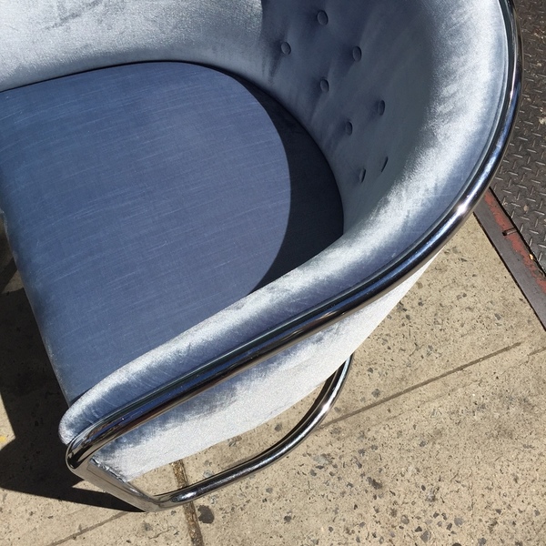 Chrome Cantilever Armchairs by Thonet Chrome Cantilever Armchairs by Thonet