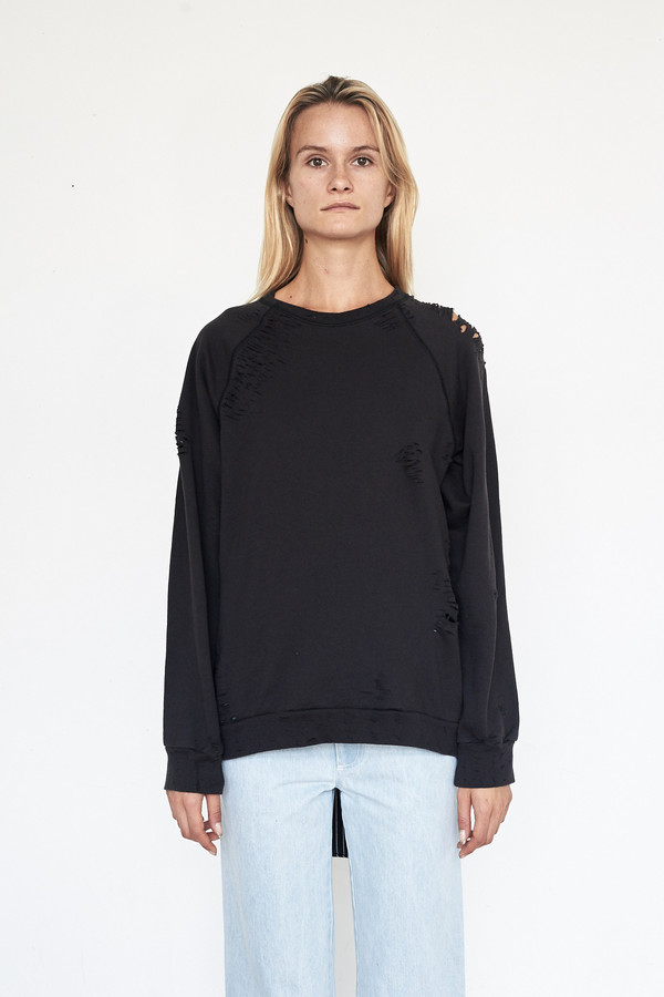 Lyz Olko Cotton L/S Crewneck - White Stripe Lyz Olko Cotton L/S Crewneck - White Stripe