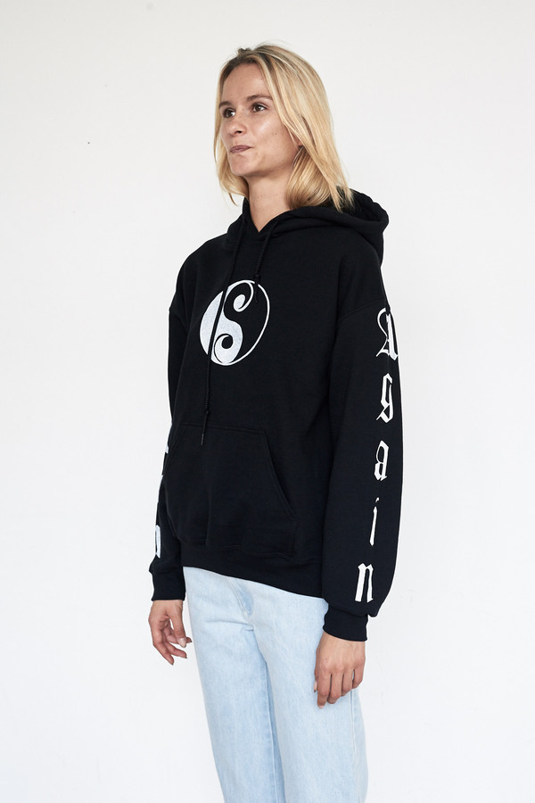Lyz Olko Cotton Never Again Hooded Sweatshirt Lyz Olko Cotton Never Again Hooded Sweatshirt