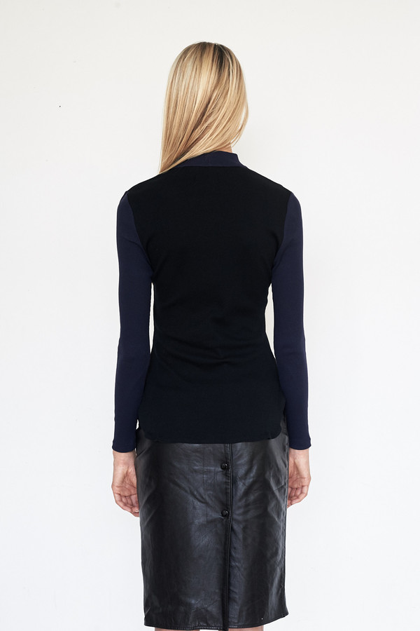 Tosia Ribbed Knit Illusion Turtleneck Tosia Ribbed Knit Illusion Turtleneck