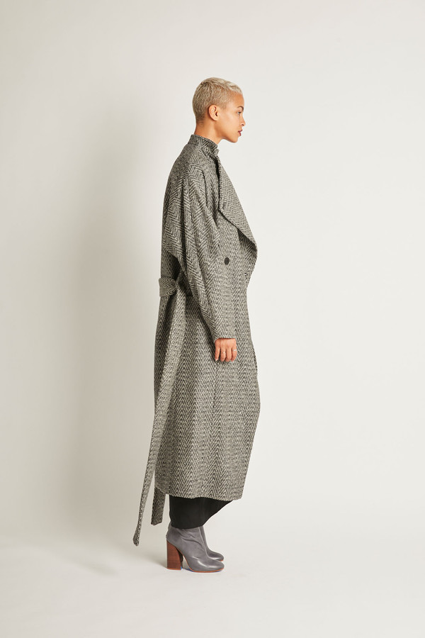 H. Fredriksson Iris Longcoat in Fishbone H. Fredriksson Iris Longcoat in Fishbone