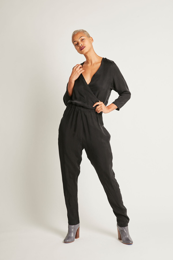 H. Fredriksson Nico Jumpsuit in Black Cupro H. Fredriksson Nico Jumpsuit in Black Cupro