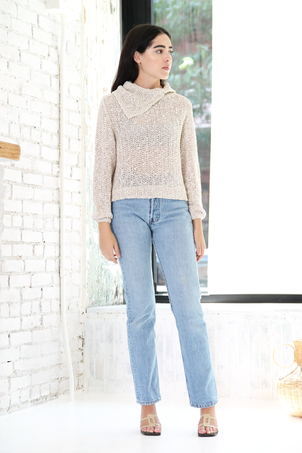 DUO NYC Vintage Linen Cowl Neck Sweater DUO NYC Vintage Linen Cowl Neck Sweater