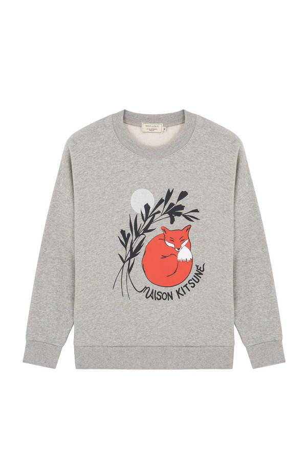 Kitsune Sweat Shirt Dan Ah Kim Asleep I Grey Melange Kitsune Sweat Shirt Dan Ah Kim Asleep I Grey Melange
